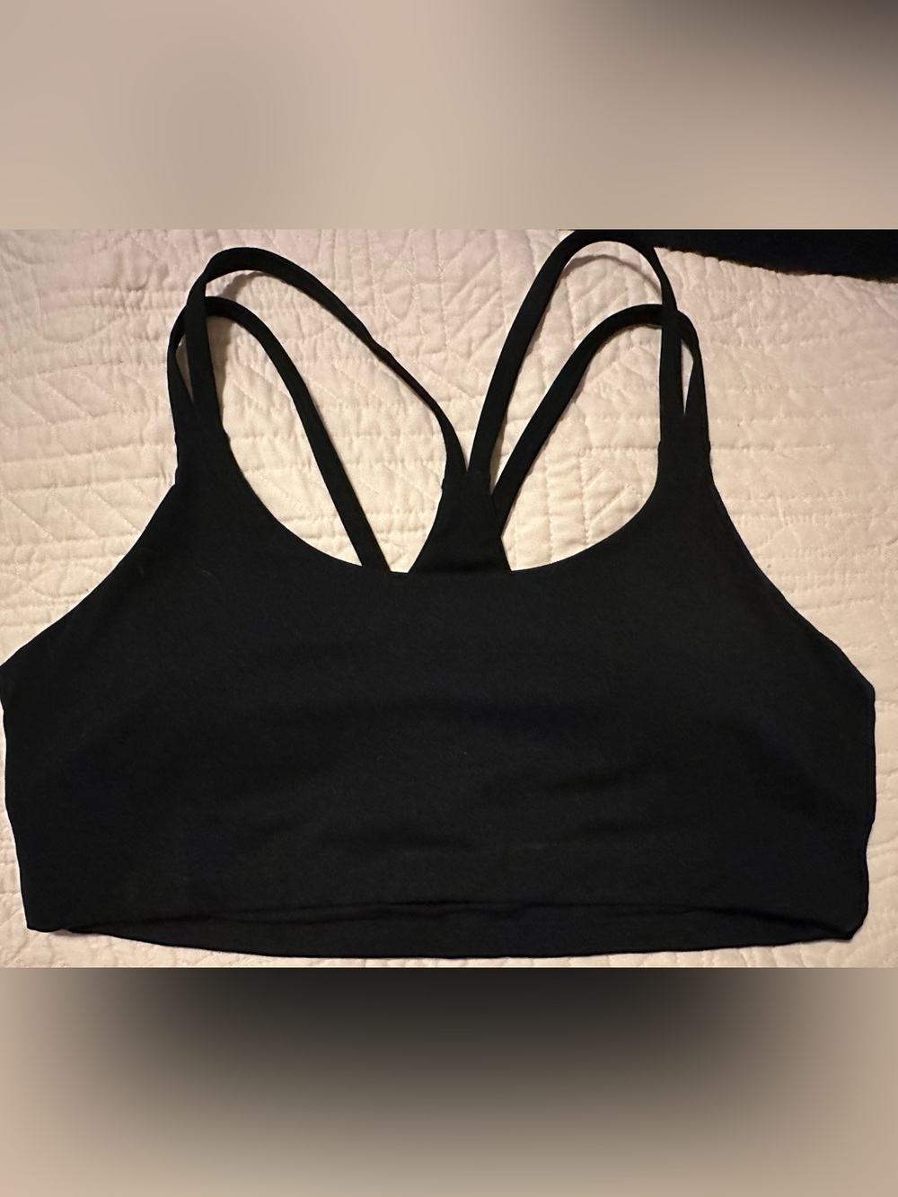 Fabletics Black Double-Strap Sports Bra